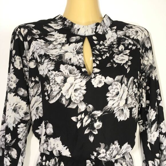 LORD & TAYLOR DESIGN LAB BOHO COTTAGECORE FLORAL LONG SLEEVE ROMPER POCKETS M - Picture 4 of 16